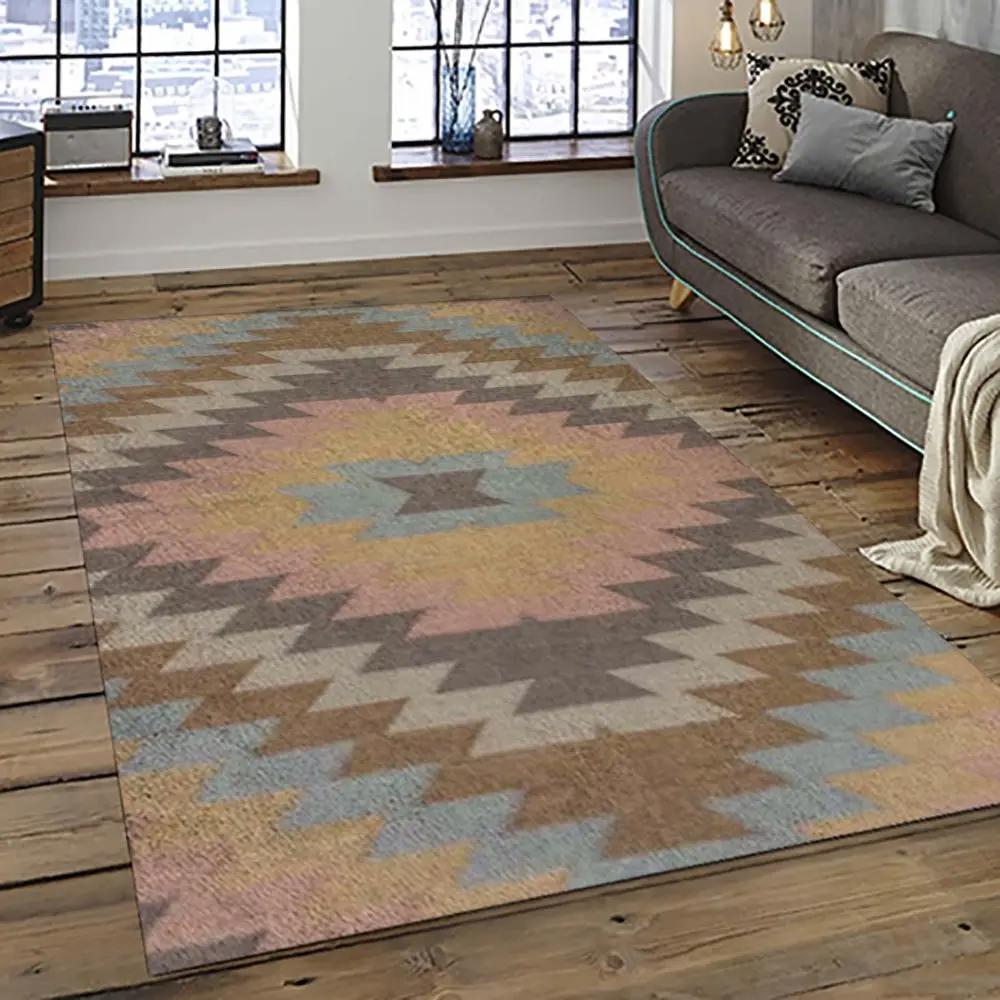 Aztec southwestern geometric shape pattern carpet area rug best gift for home decor event gift asg85 Rectangle Rug