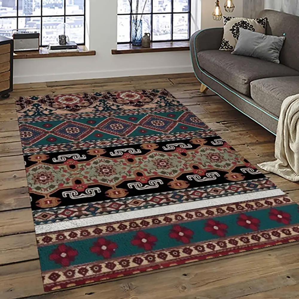 Aztec southwestern geometric shape pattern carpet area rug best gift for home decor event gift asg9 Rectangle Rug