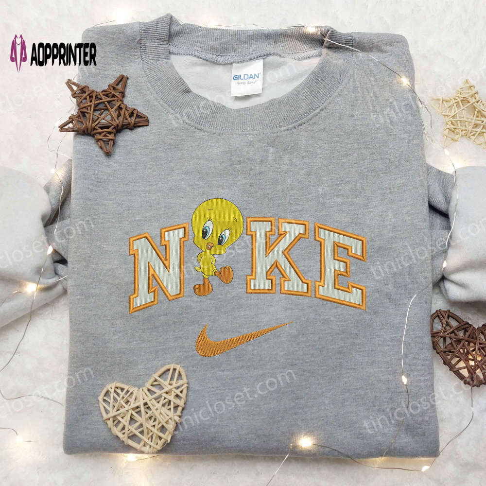 Baby tweety x nike embroidered shirt – disney looney tunes & merrie melodies cartoon nike shirt Embroidered Shirt