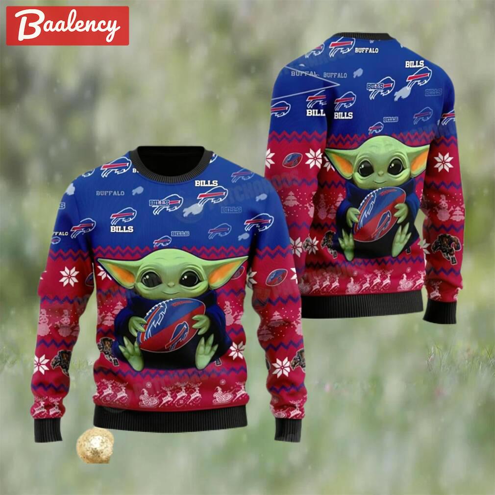 Baby yoda buffalo bills christmas ugly sweater nfl football fan gift Christmas Ugly Sweater