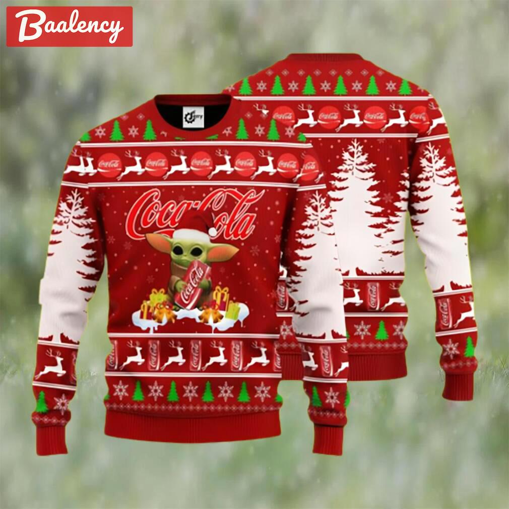 Baby yoda hug coca cola ugly christmas sweater Christmas Ugly Sweater