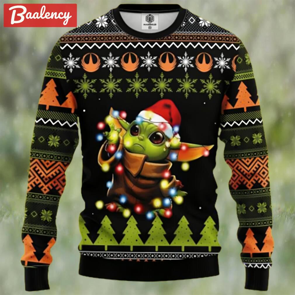 Baby yoda santa light christmas gift ugly christmas sweater Christmas Ugly Sweater