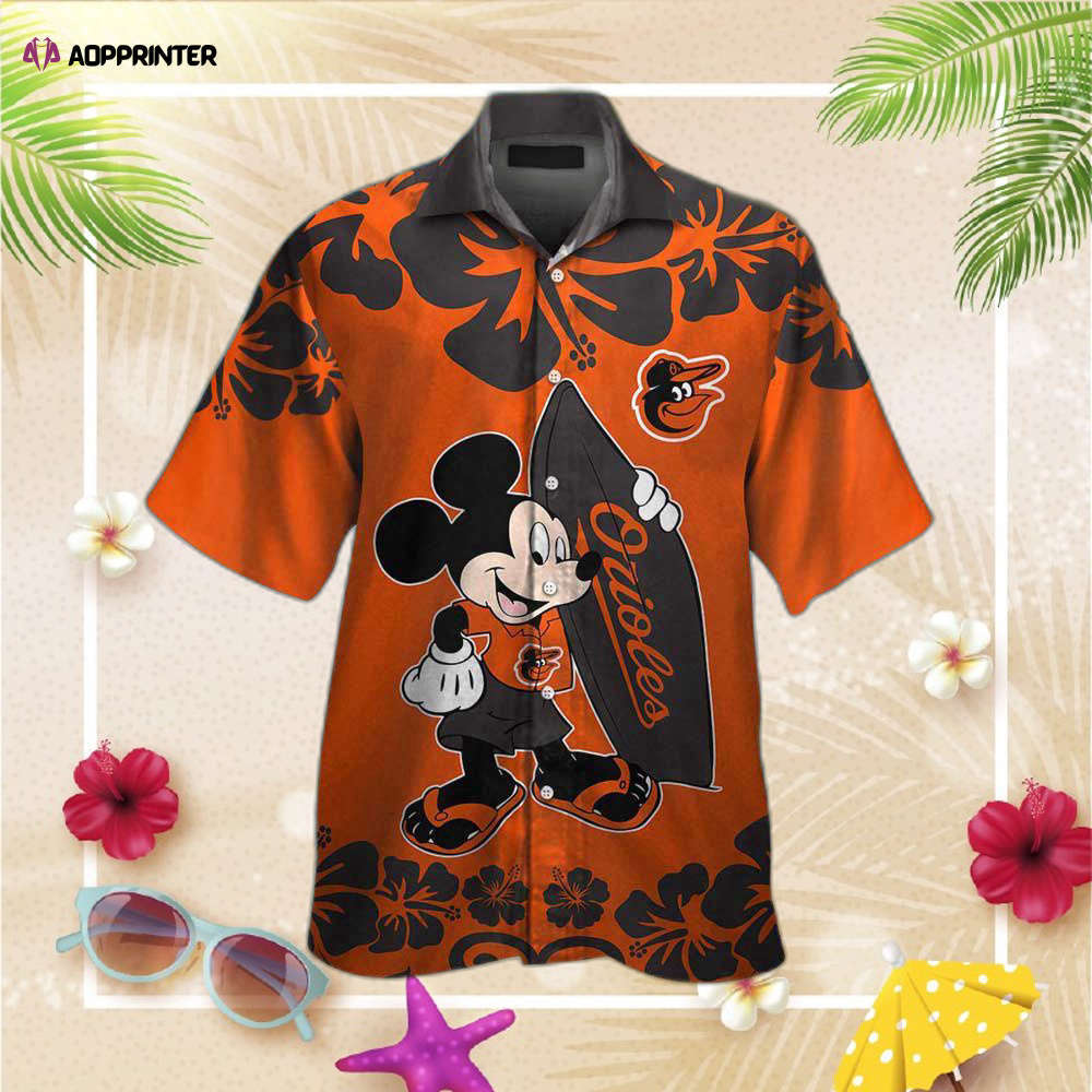 Baltimore orioles mickey mouse hawaii shirt summer button up shirt for men women Hawaii Shirt