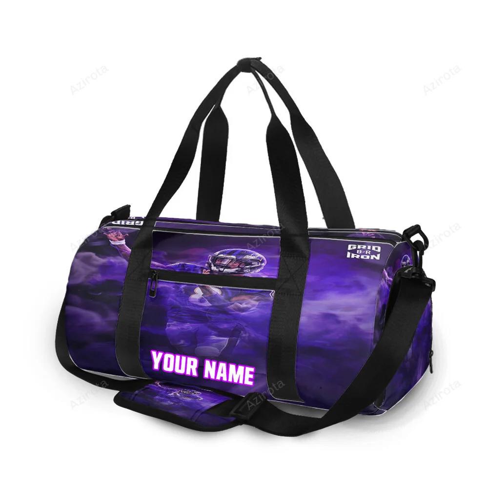 Baltimore ravens lamar jackson 8 v22 personalized name travel bag gym bag 819 Travel Bag
