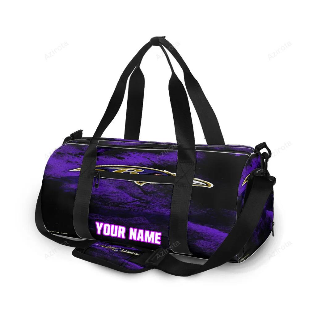 Baltimore ravens logo brush personalized name travel bag gym bag 1085 Travel Bag