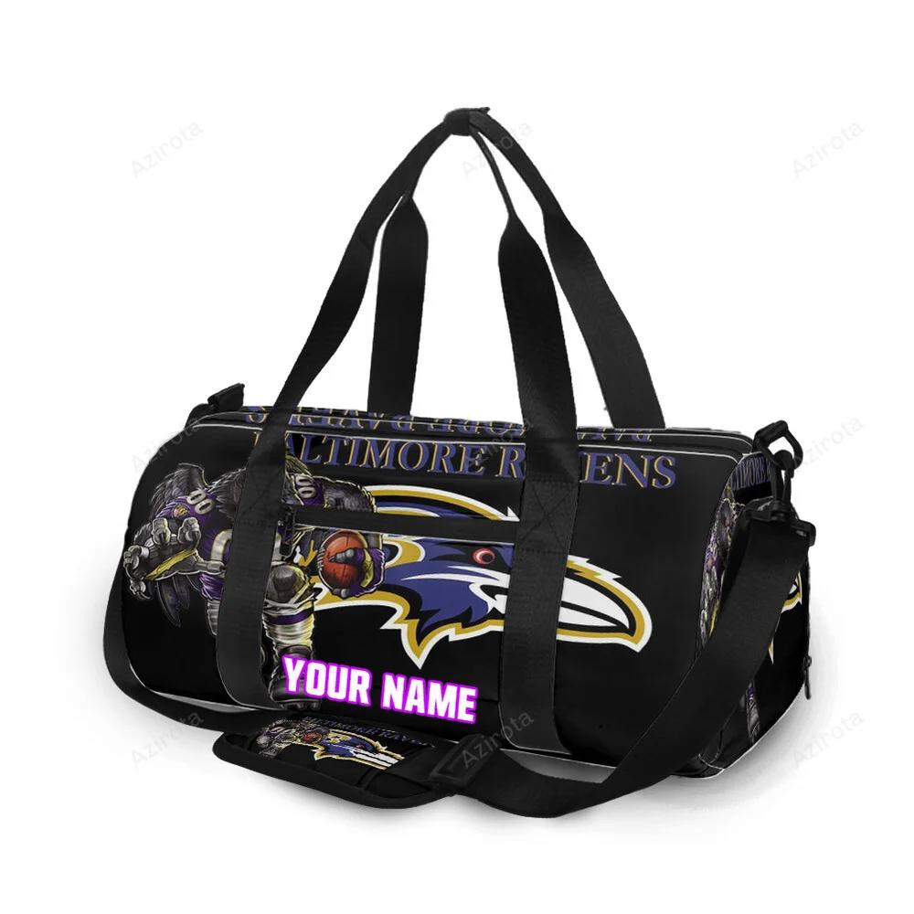 Baltimore ravens mascot2 personalized name travel bag gym bag 1275 Travel Bag