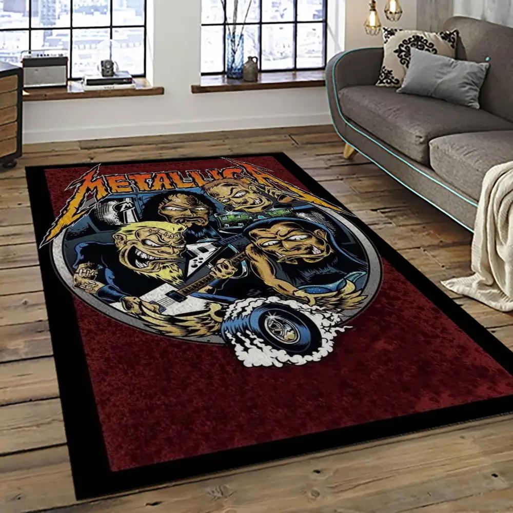 Band metallica music carpet rectangle area rug for living room bedroom decor ma14 Rectangle Rug