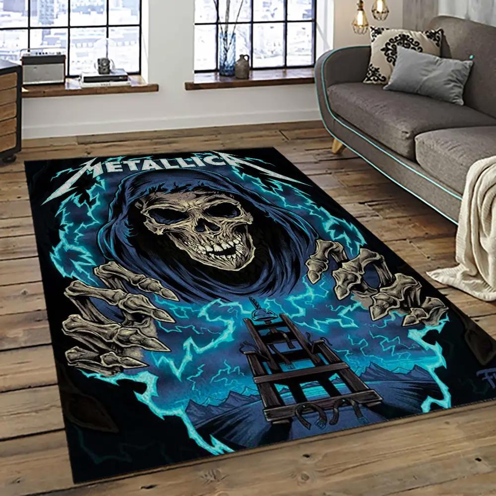 Band metallica music carpet rectangle area rug for living room bedroom decor ma55 Rectangle Rug
