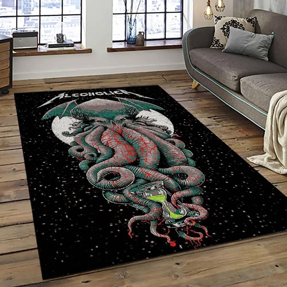 Band metallica music carpet rectangle area rug for living room bedroom decor ma62 Rectangle Rug