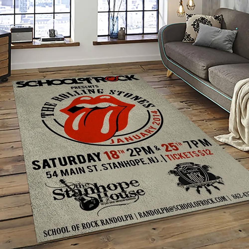 Band the rolling stones music carpet rectangle area rug for living room bedroom decor trs19 Rectangle Rug