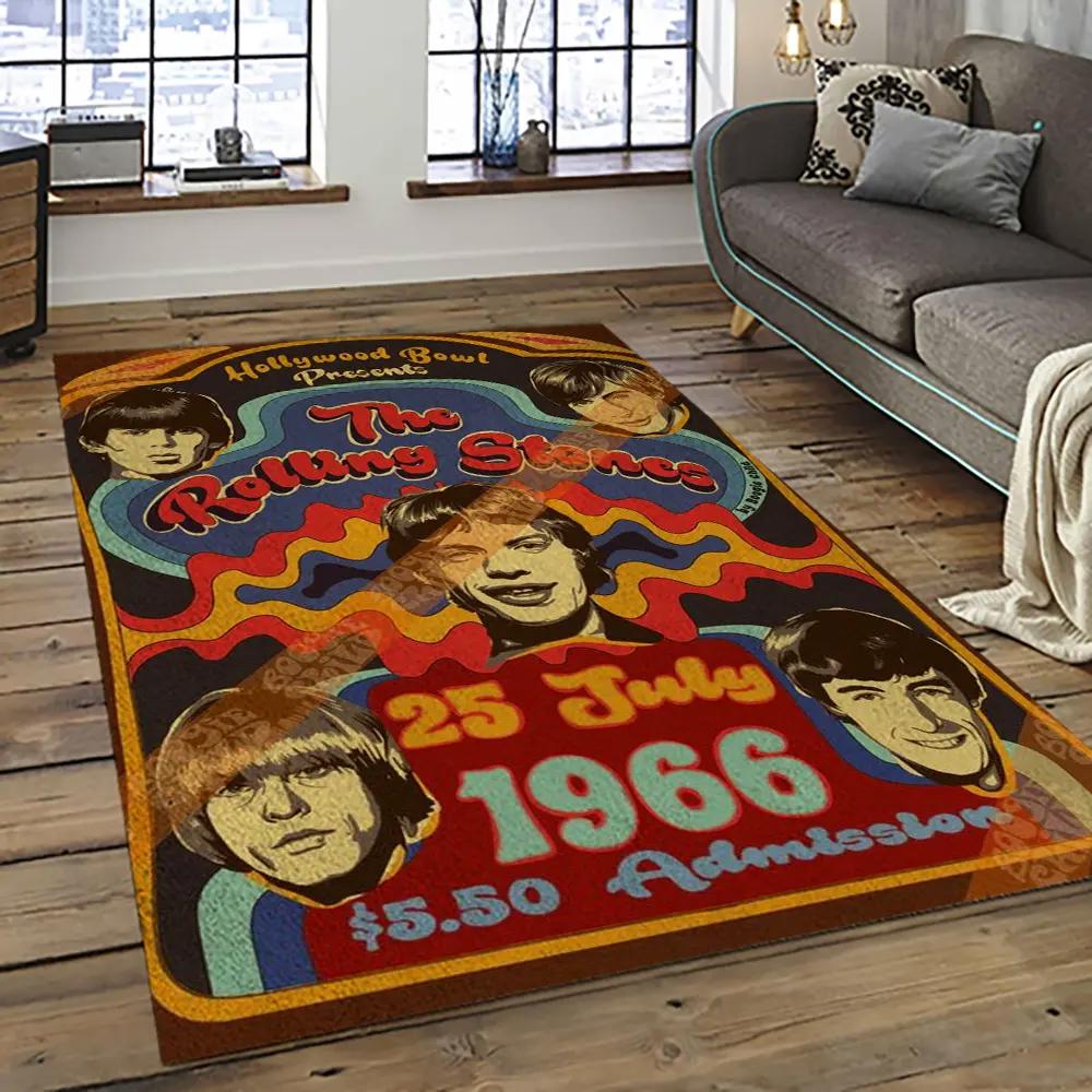 Band the rolling stones music carpet rectangle area rug for living room bedroom decor trs32 Rectangle Rug