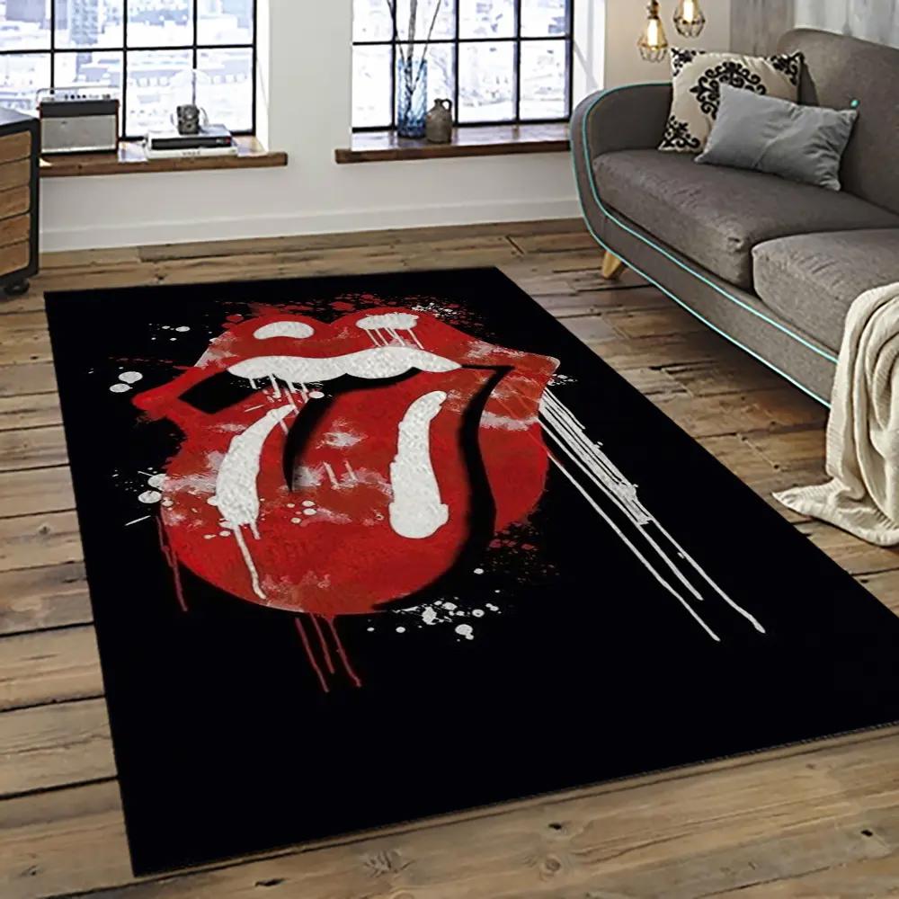 Band the rolling stones music carpet rectangle area rug for living room bedroom decor trs54 Rectangle Rug