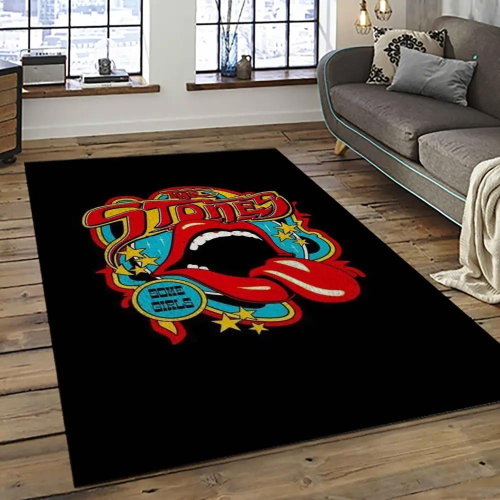 Band the rolling stones music carpet rectangle area rug for living room bedroom decor trs74 Rectangle Rug