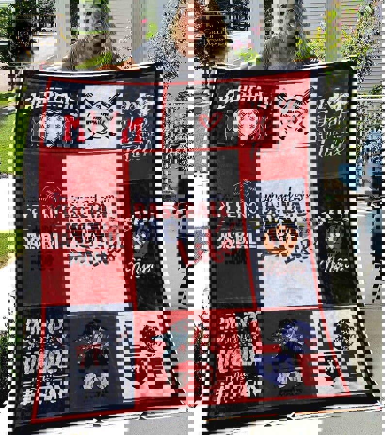 Baseball mom behind every baseball player fleece blanket, mink sherpa blanket, baseball blanket, mother's day gift, baseball mom quilt Quilt Blanket