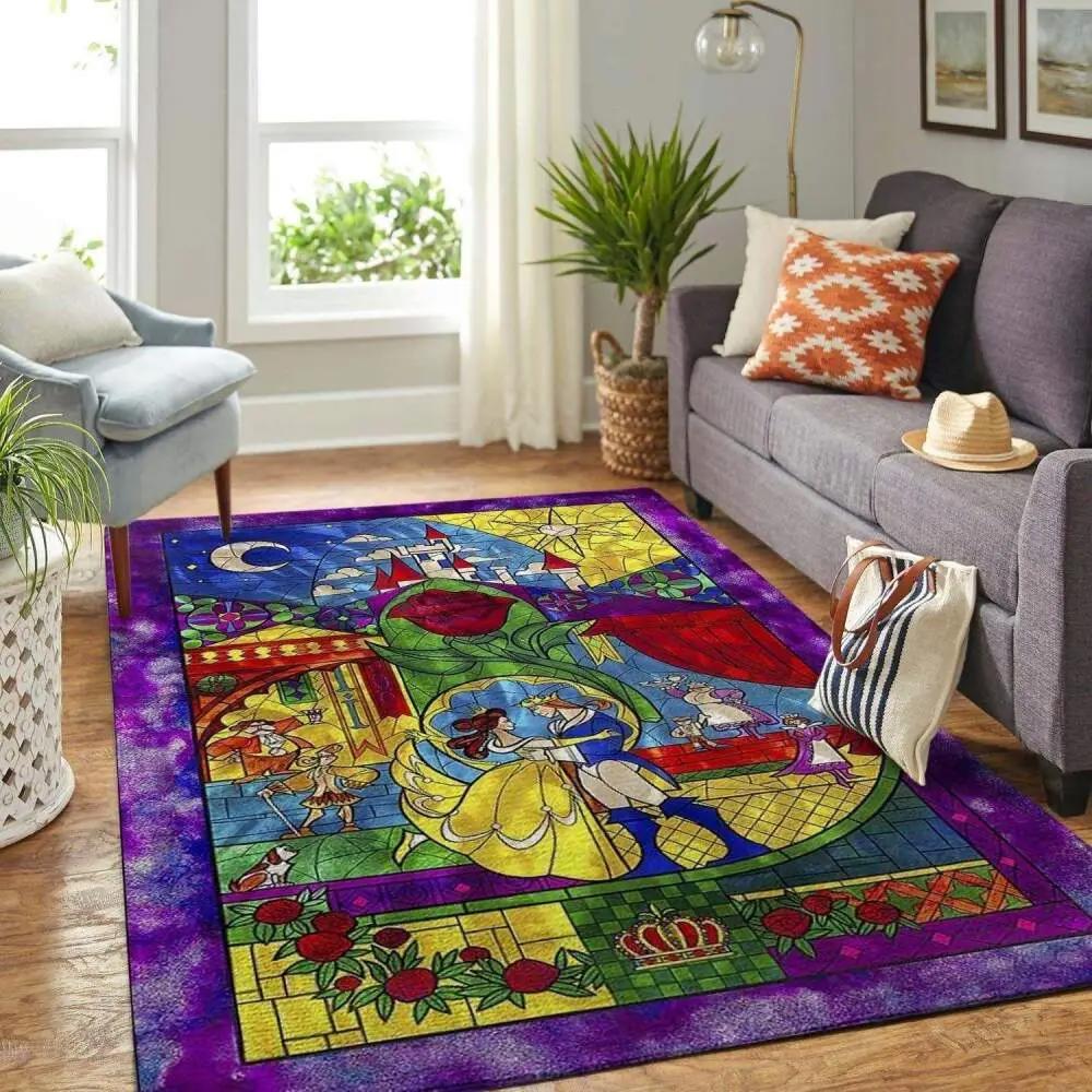 Beauty and the beast disney nice gift home decor rectangle area rug home decor Rectangle Rug