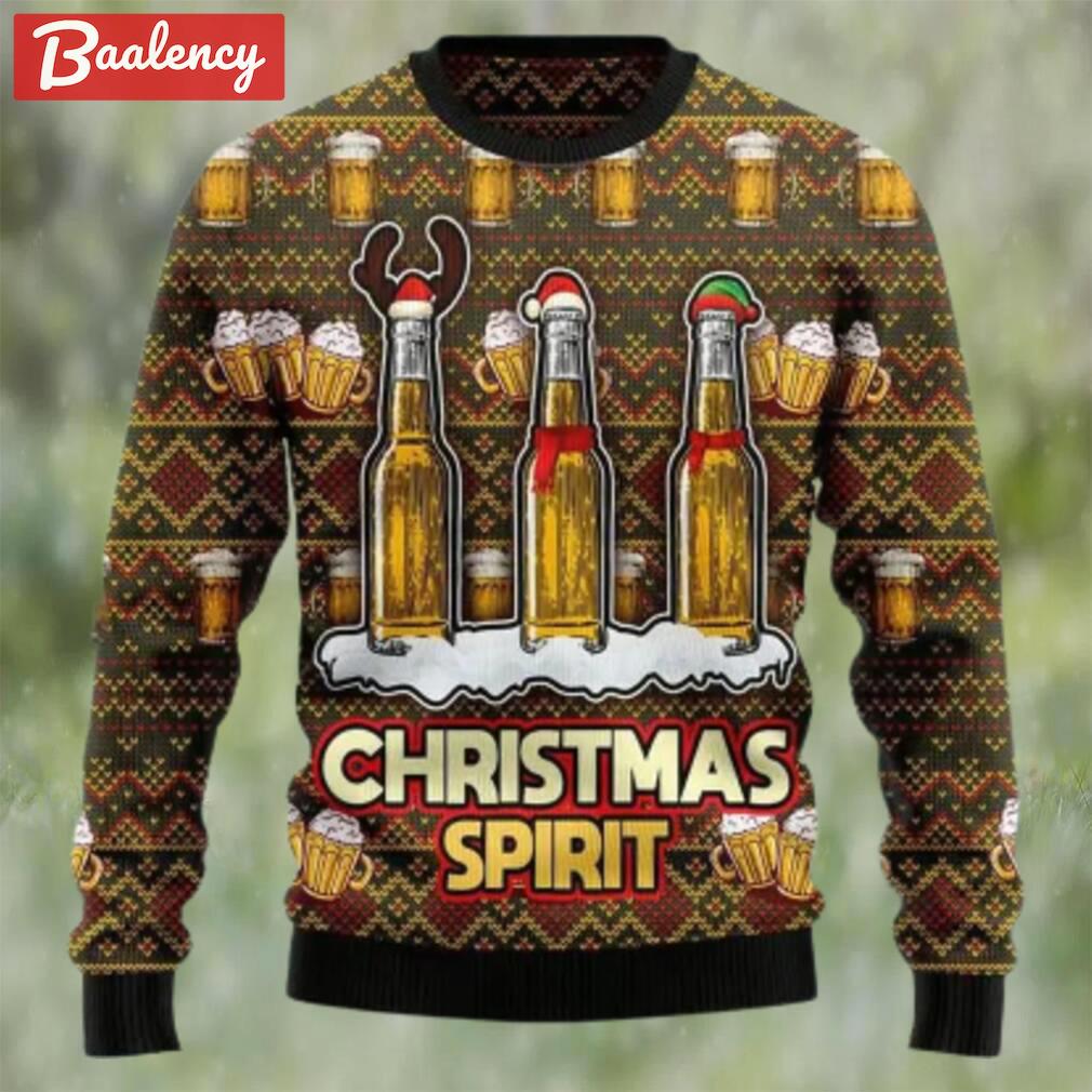 Beers christmas spirit ugly christmas sweater, faux wool sweater, international beer day, gifts for beer lovers, best christmas gifts for 2022 ? prinvity Christmas Ugly Sweater