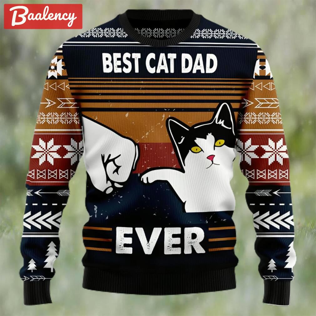 Best cat dad ever ugly christmas sweater Christmas Ugly Sweater