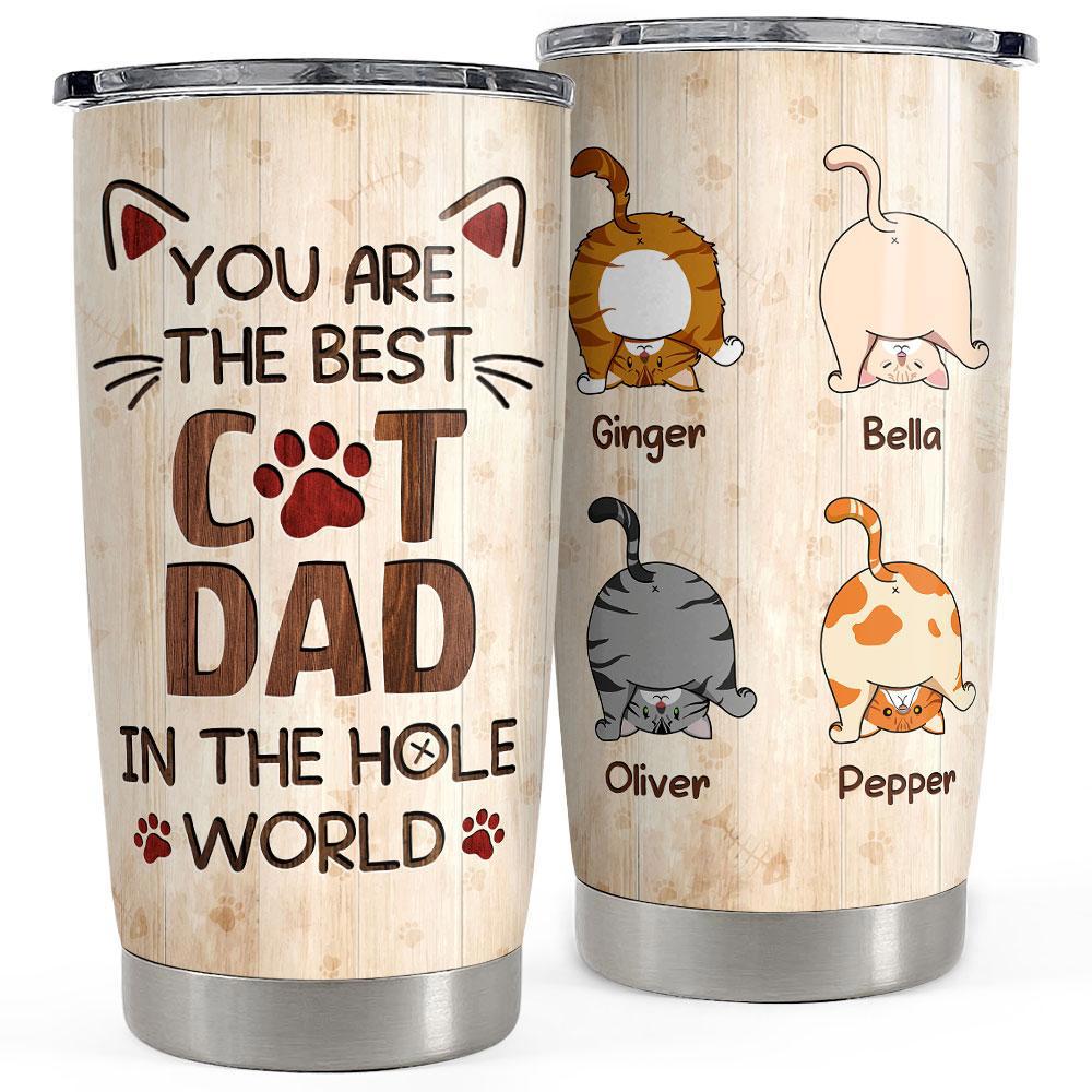Best cat dad personalized tumbler cup Personalized Tumbler