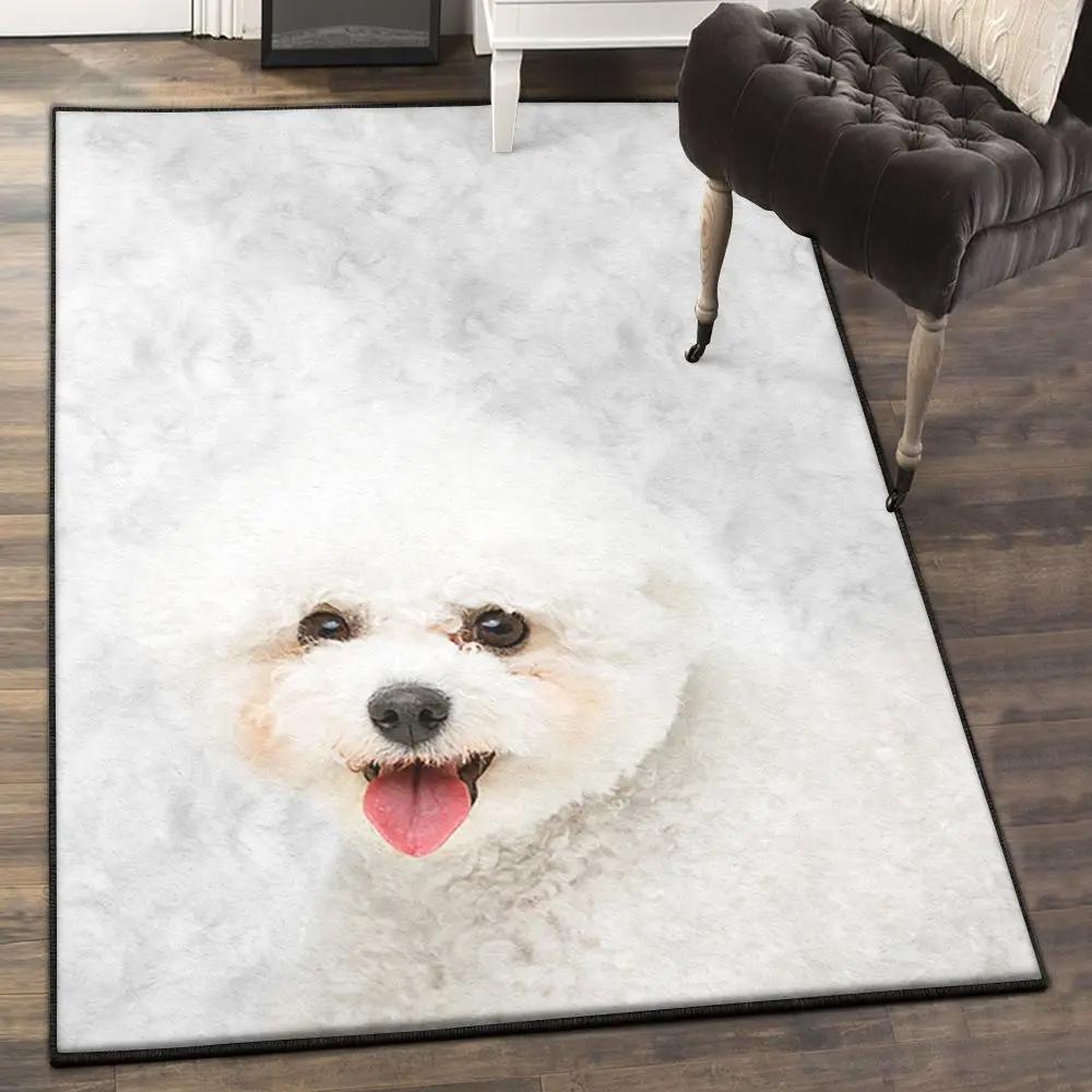 Bichon frise dog non shedding area rug, bichon frise 1250 rug Rectangle Rug