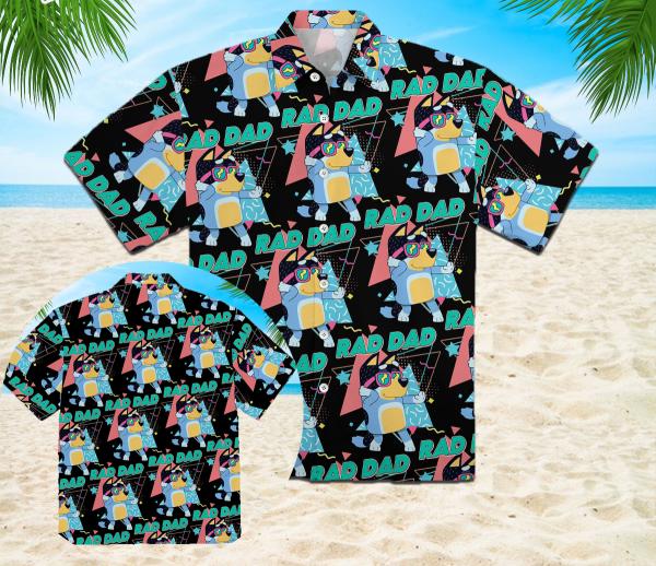 Bluey hawaiian shirt Hawaii Shirt Shorts & Flip Flops