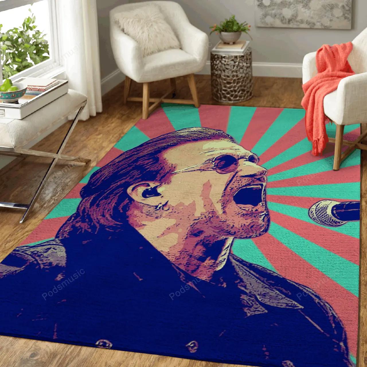 Bono retro retro music art for fans area rug living room carpet rug regtangle carpet floor decor home decor Rectangle Rug