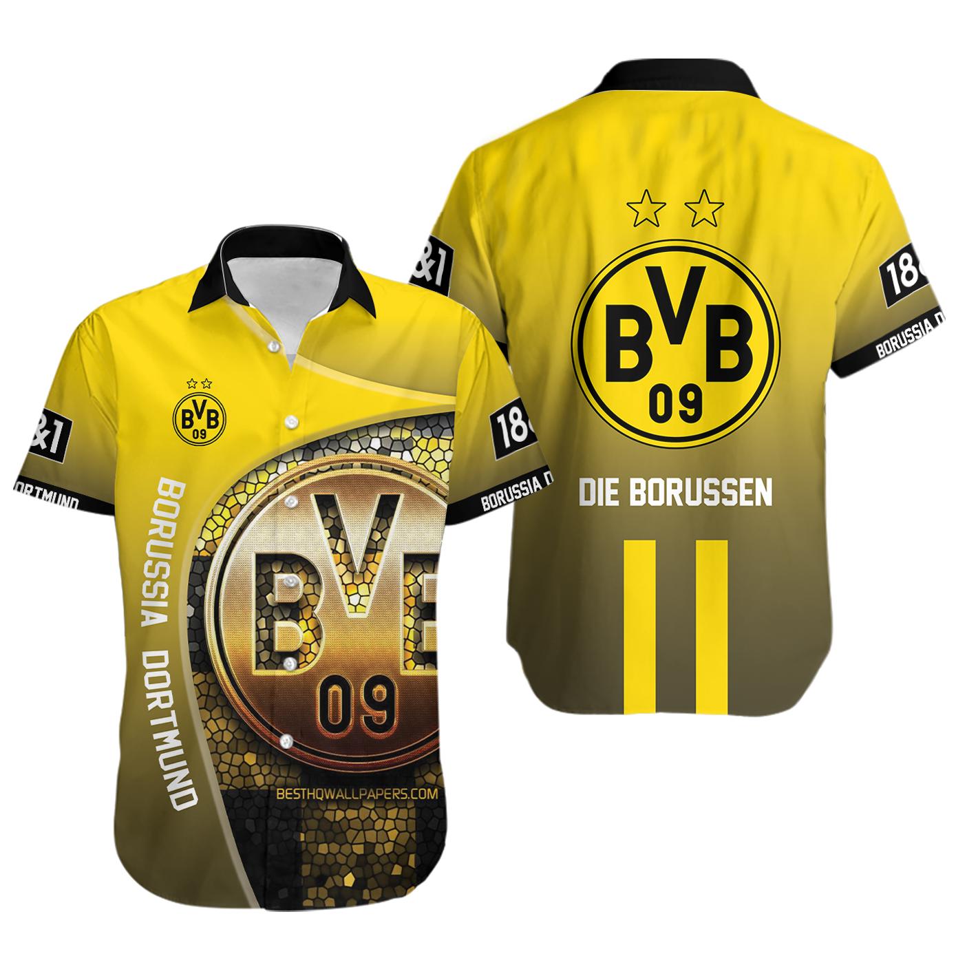 Borussia dortmund dark yellow die borussen hawaiian shirt Hawaii Shirt Shorts & Flip Flops