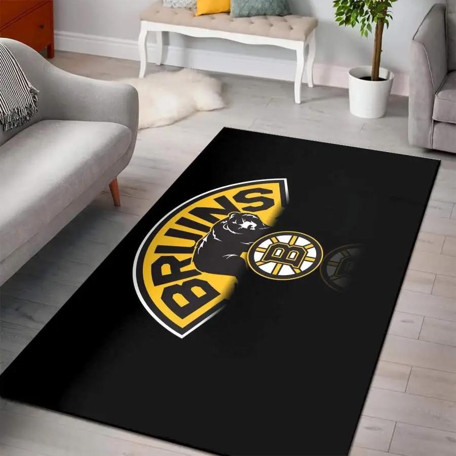 Boston bruins rug living room rug home decor area rug living room Rectangle Rug