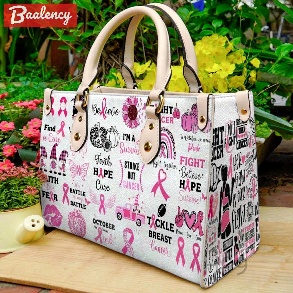 Breast cancer leather handbag gift for women 2790 Women Leather Hand Bag