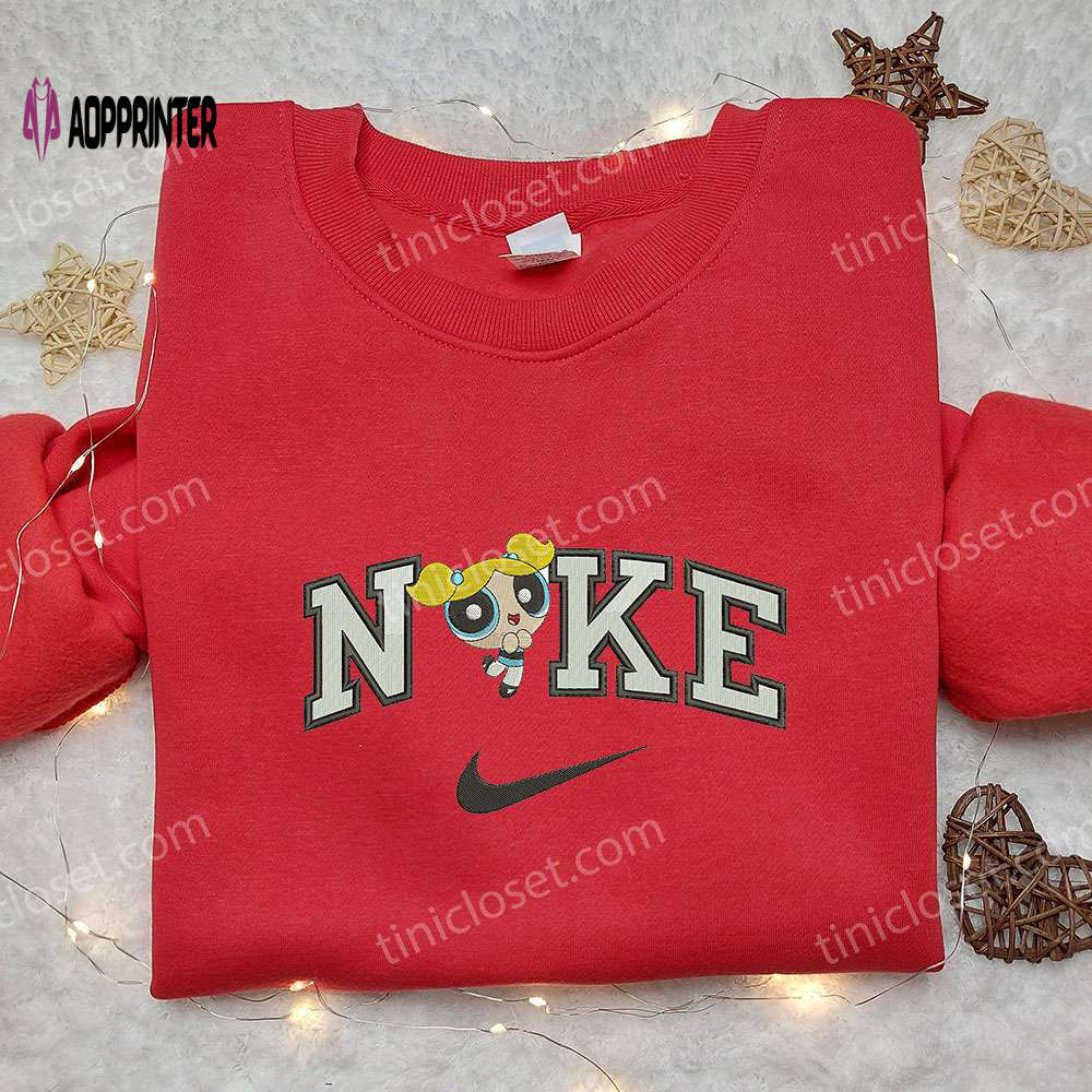 Bubbles x nike embroidered shirt – powerpuff girls inspired nike apparel Embroidered Shirt