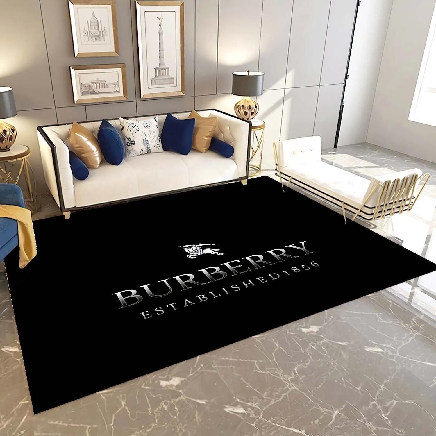 Burberry dark logo type 234. Upgrade Your Living Room with Luxury Home Decor: Area Carpets, Floor Decor, Door Mats, and Hot Gift Items with style a High-End Fashion Brand Rectangle Rug
