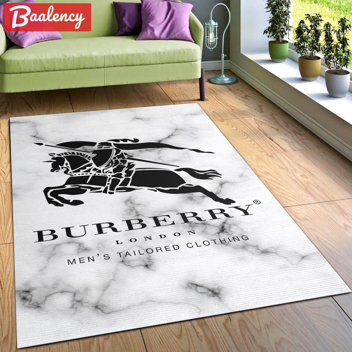 Burberry logo type 706. Upgrade Your Living Room with Luxury Home Decor: Area Carpets, Floor Decor, Door Mats, and Hot Gift Items with style a High-End Fashion Brand Rectangle Rug