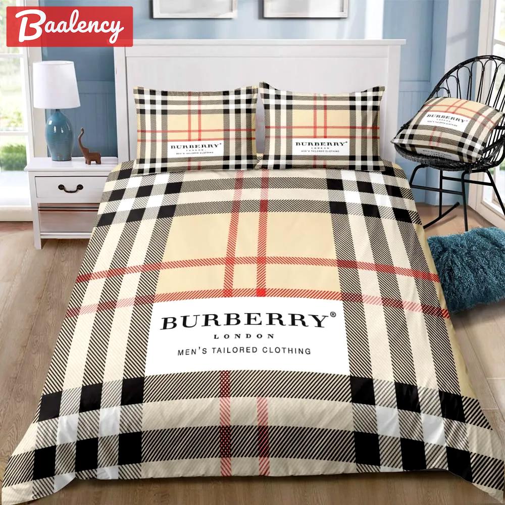 Burberry new luxury brand bedding sets bedspread duvet cover set, bedroom decor , thanksgiving decorations for home best luxury bed sets gift thankgivings and christmas Bedding Sets