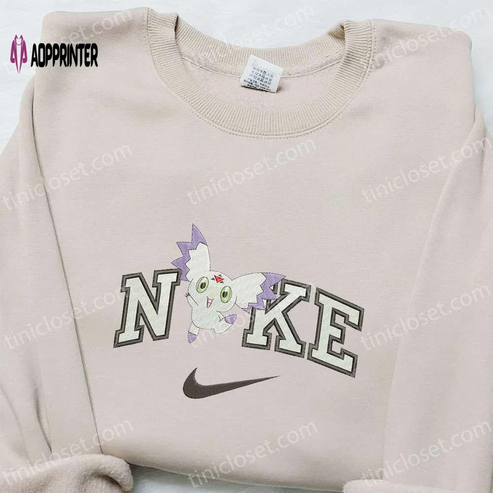 Calumon x nike anime embroidered shirt – digimon inspired unique design Embroidered Shirt