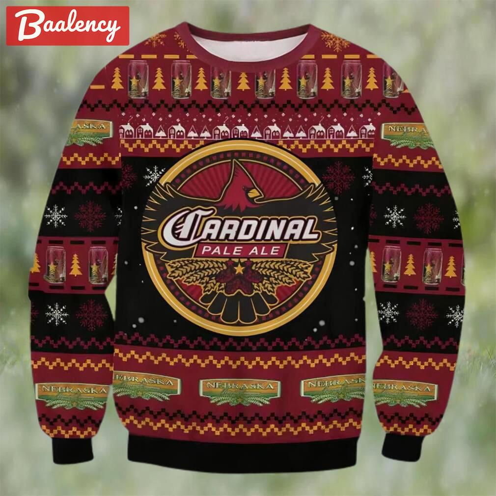 Cardinal pale ale beer ugly christmas sweater, faux wool sweater, international beer day, gifts for beer lovers, best christmas gifts for 2022 ? prinvity Christmas Ugly Sweater