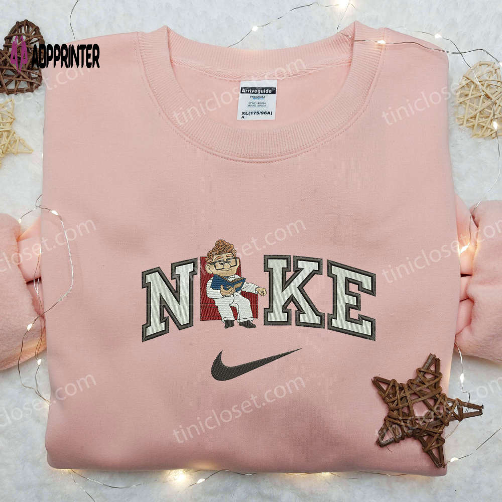 Carl fredricksen x nike embroidered sweatshirt: custom cartoon shirt Embroidered Shirt