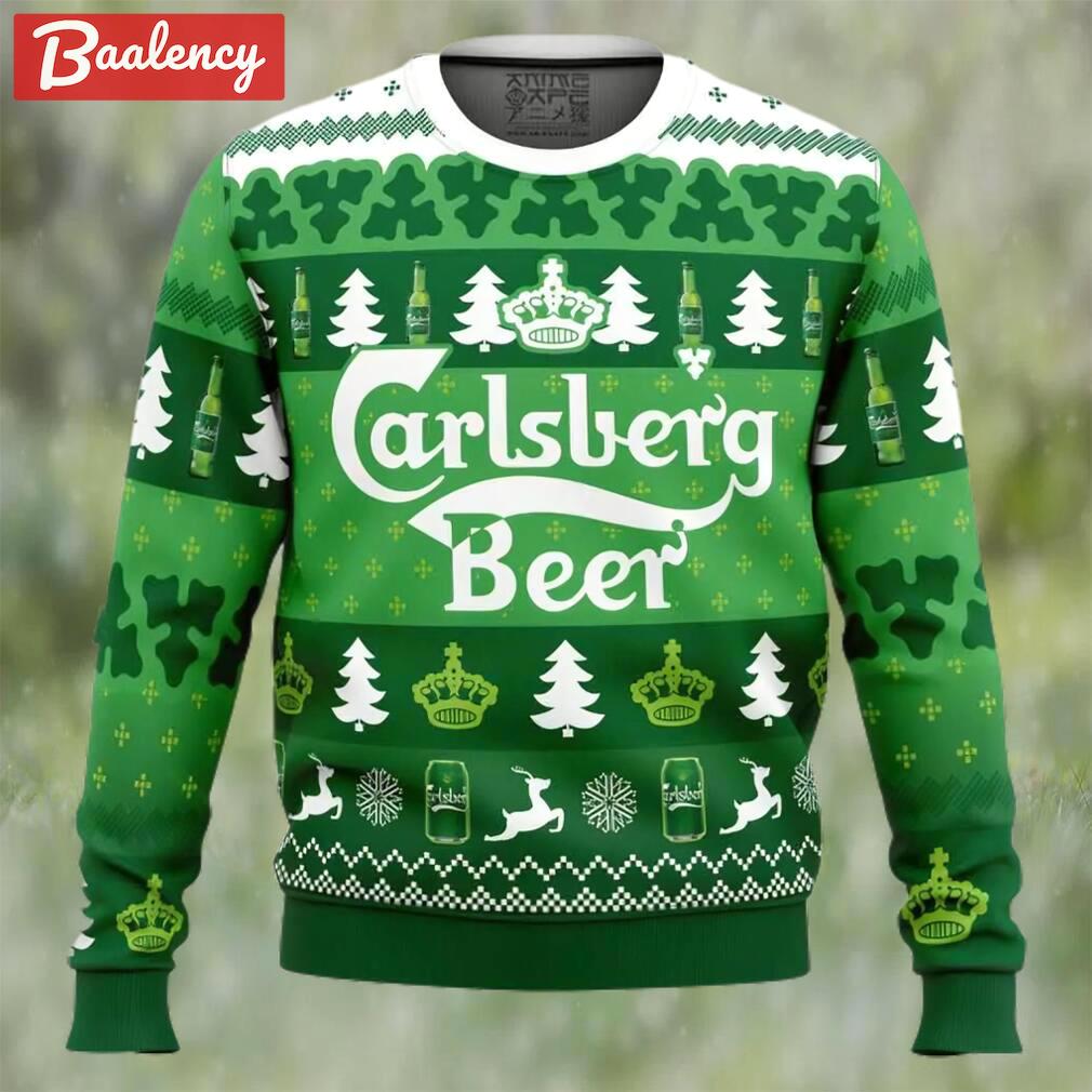 Carlsberg beer ugly christmas sweater, faux wool sweater, international beer day, gifts for beer lovers, best christmas gifts for 2022 ? prinvity Christmas Ugly Sweater