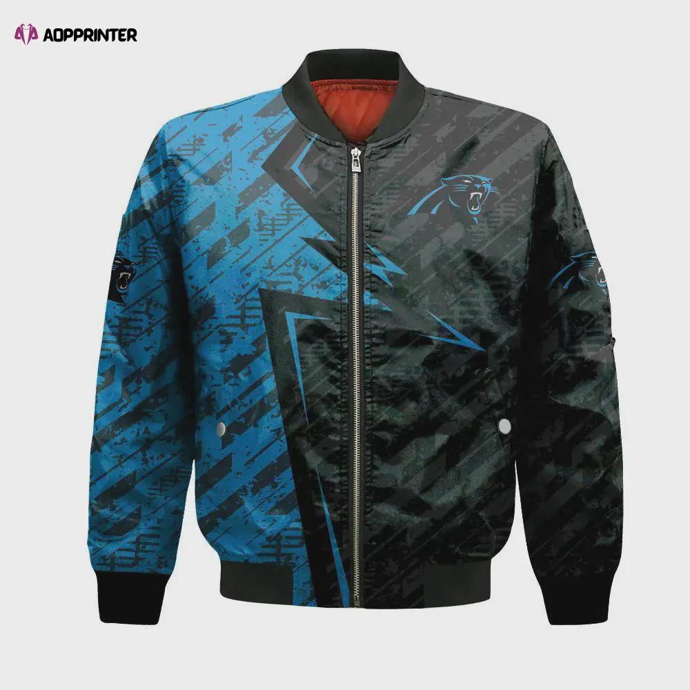 Carolina panthers bomber jacket 3d printed abstract pattern sport Bomber Jacket
