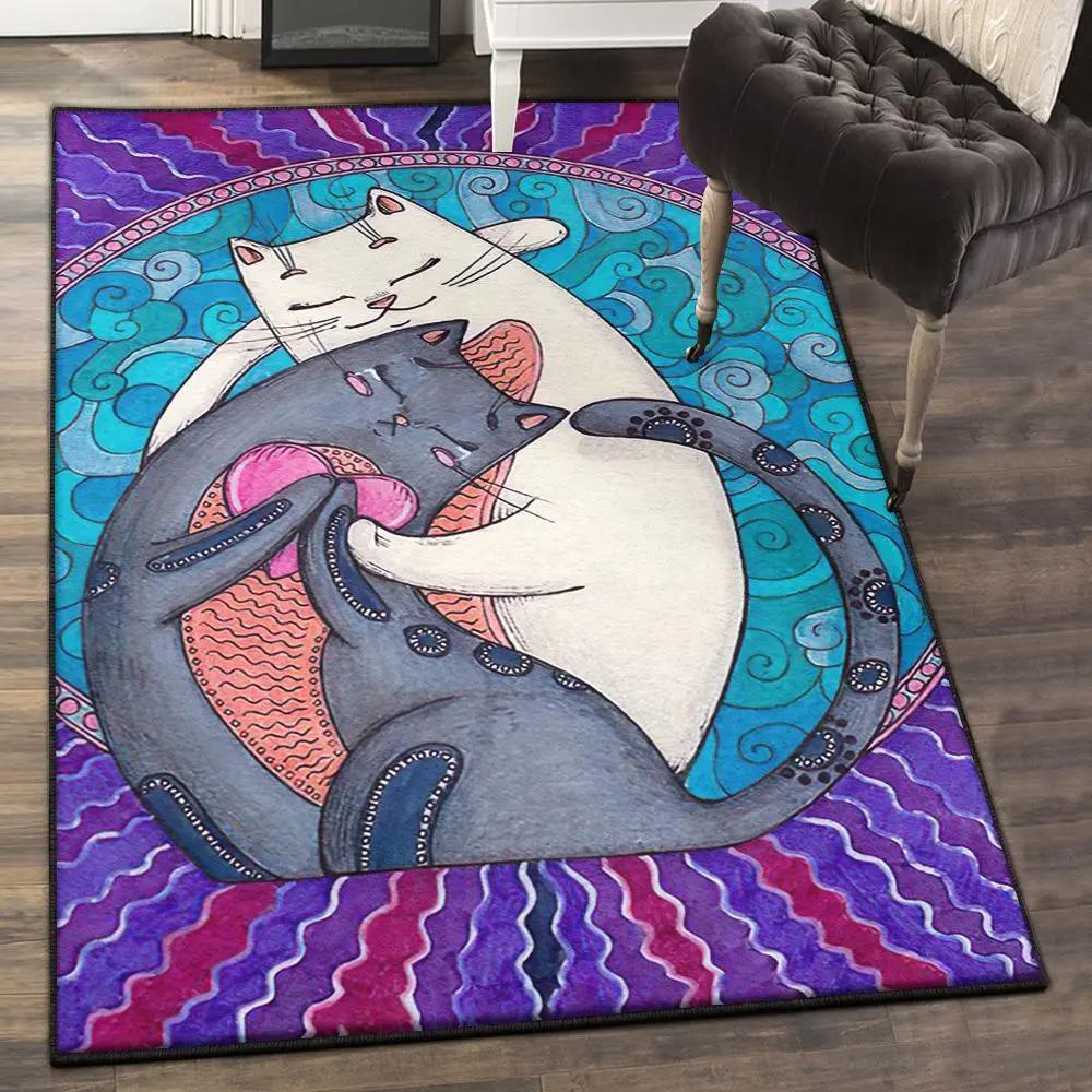 Cat large area rugs, cats love gs cl rug Rectangle Rug