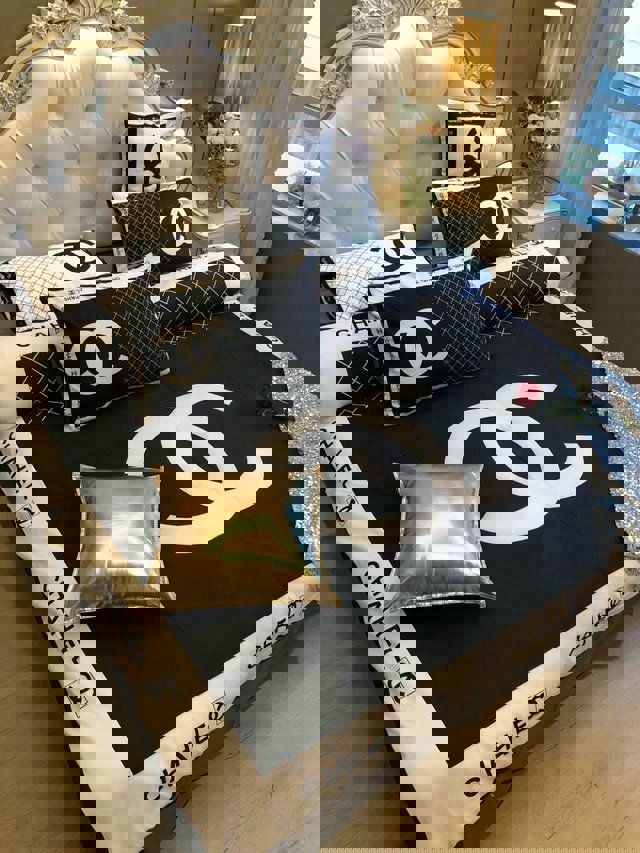 Chanel   3d printed new     luxury brand     s Bedding Sets sheets duvet bedclothes bed linen covers home decor bedspread bedroom idea blankets