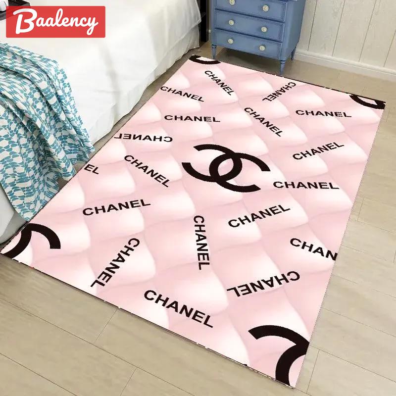 Chanel limited logo type 1118. Upgrade Your Living Room with Luxury Home Decor: Area Carpets, Floor Decor, Door Mats, and Hot Gift Items with style a High-End Fashion Brand Rectangle Rug