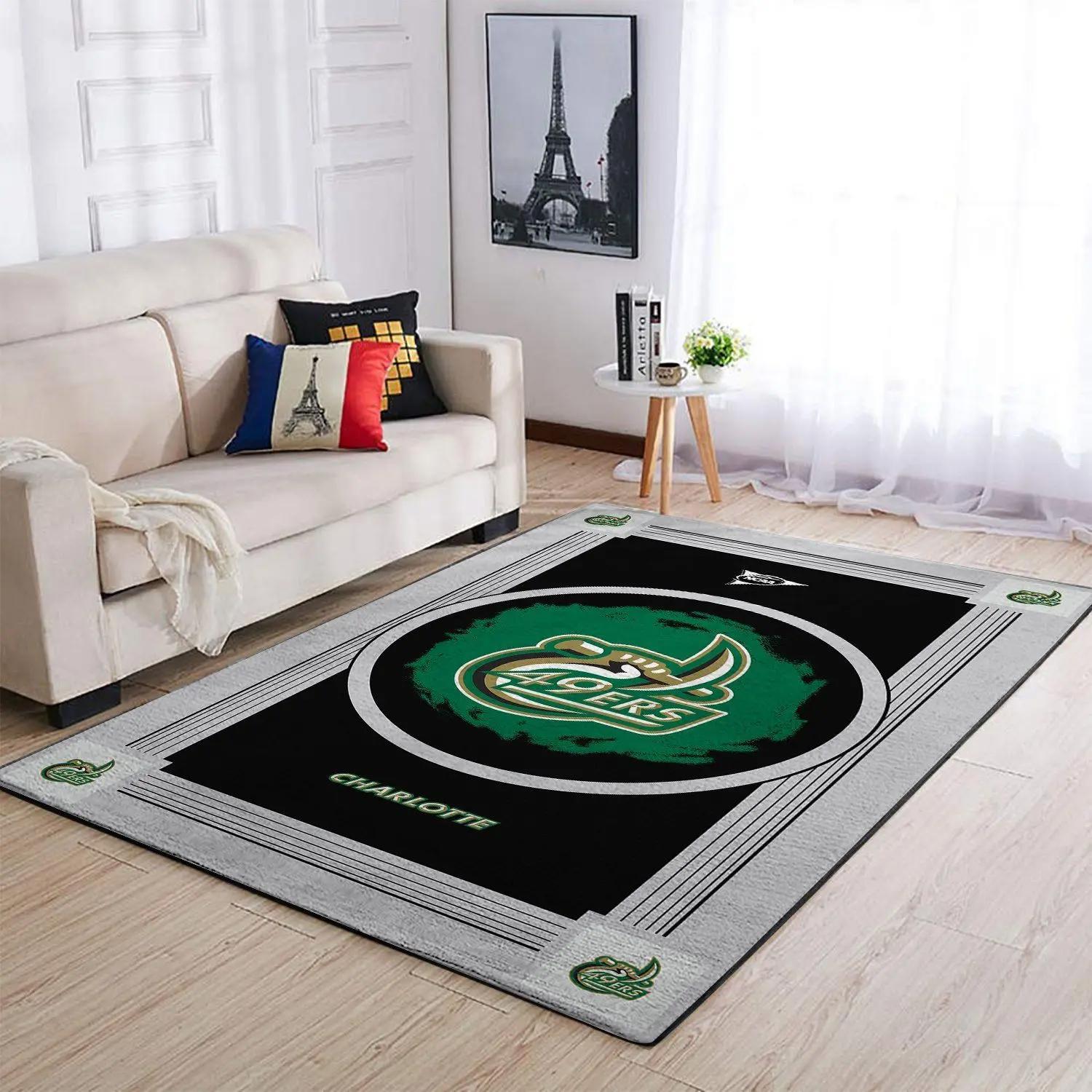 Charlotte 49ers ncaa football basketball living room rug regtangle carpet 3 Rectangle Rug
