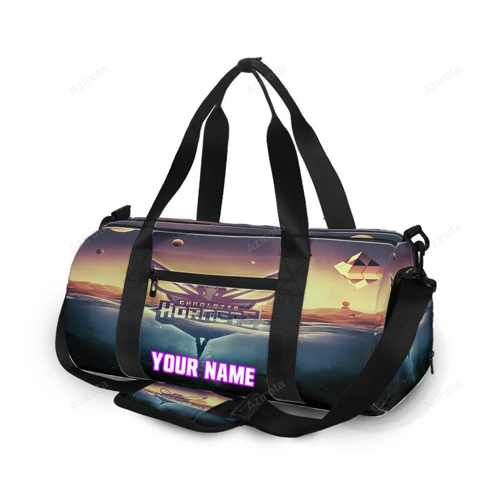 Charlotte hornets abstract personalized name travel bag gym bag 582 Travel Bag