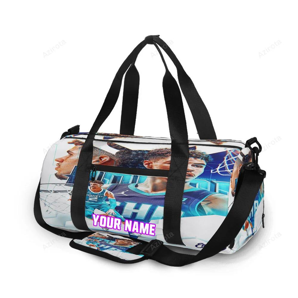 Charlotte hornets lamelo ball5 personalized name travel bag gym bag 1394 Travel Bag
