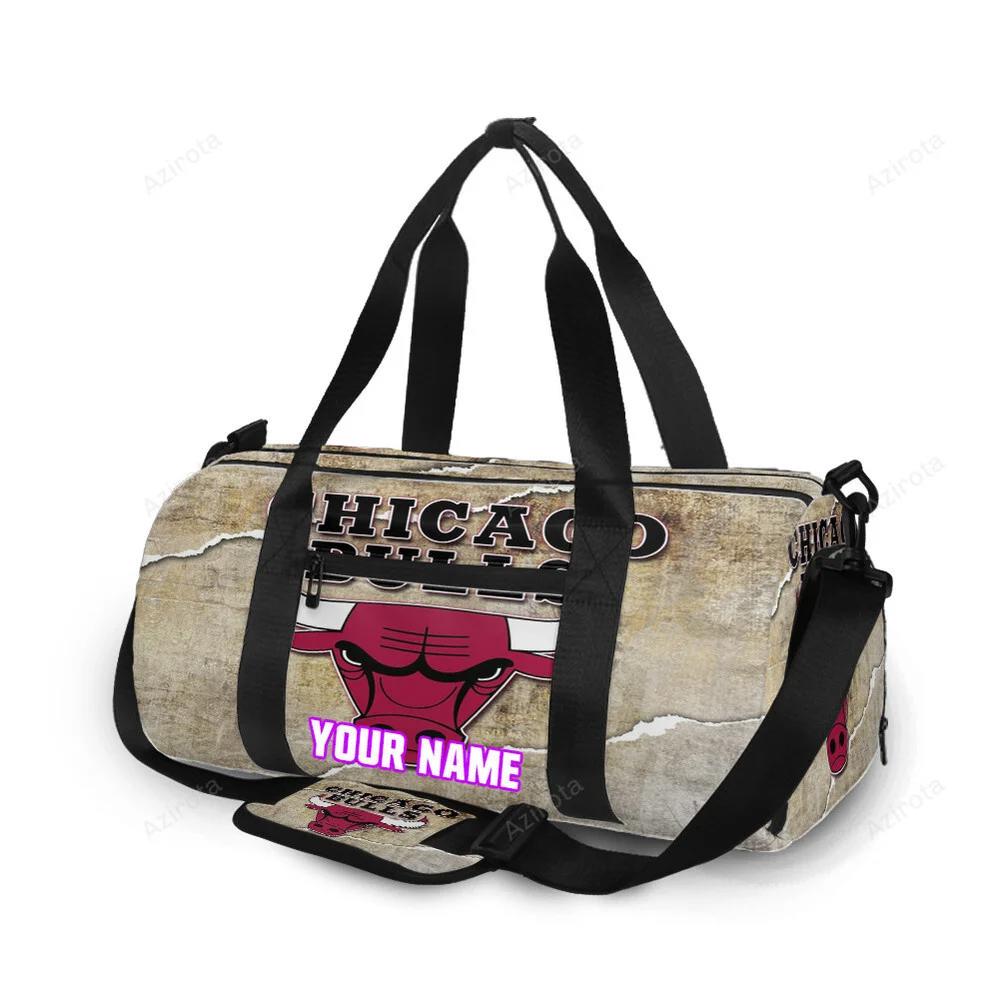 Chicago bulls emblem v29 personalized name travel bag gym bag 1618 Travel Bag