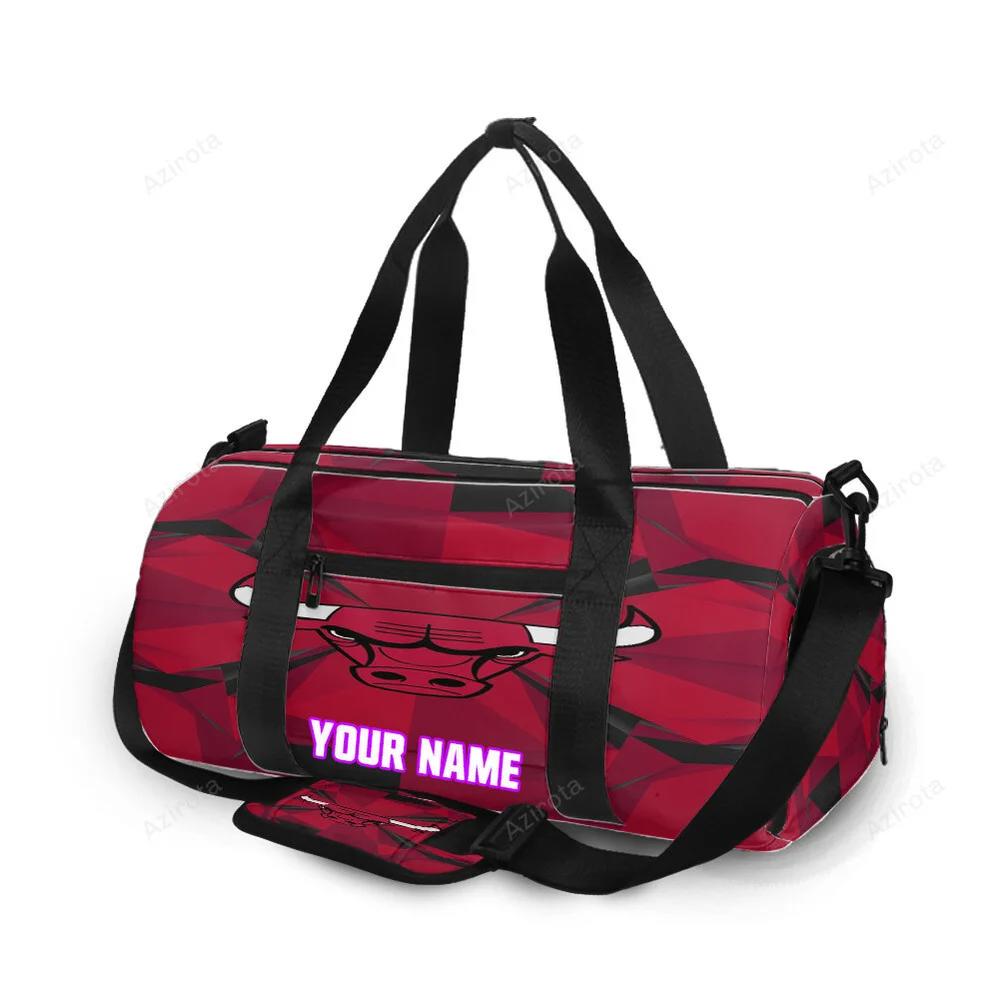 Chicago bulls emblem v7 personalized name travel bag gym bag 181 Travel Bag