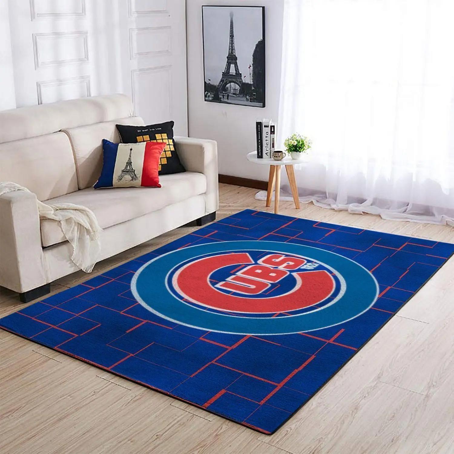 Chicago cubs area rug mlb baseball team logo carpet living room rugs v961 Rectangle Rug