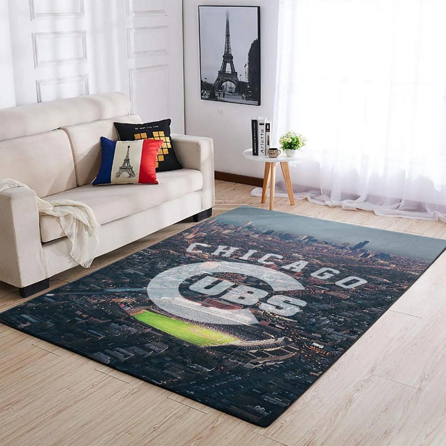 Chicago cubs area rug mlb baseball team logo carpet living room rugs v967 Rectangle Rug