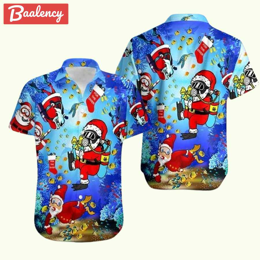 Christmas santa claus dives hawaiian shirt Hawaii Shirt Shorts & Flip Flops