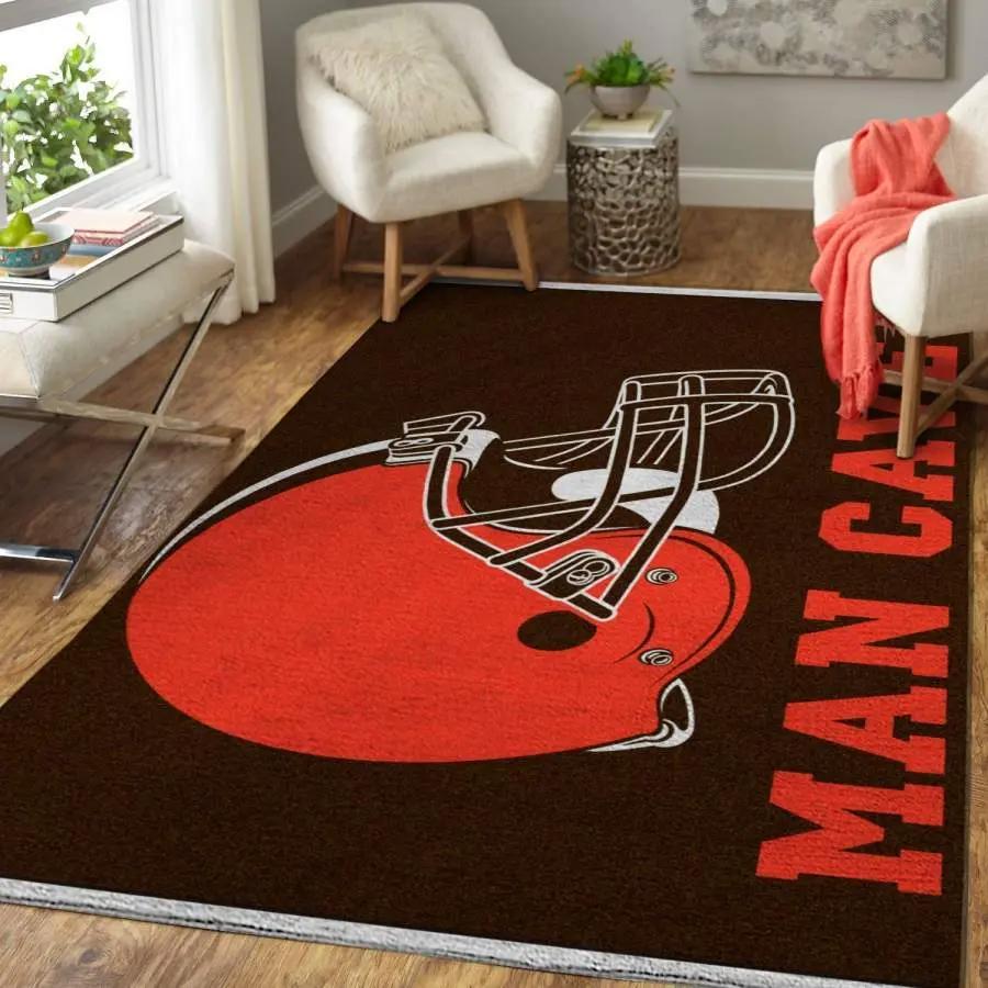 Cleveland browns home decor football team logo carpet rug living room 20030534 Rectangle Rug