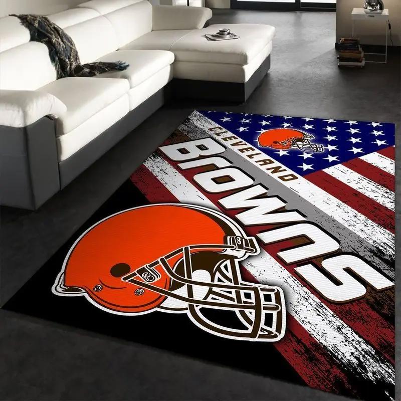 Cleveland browns nfl team logo american style area rug living room rug Rectangle Rug